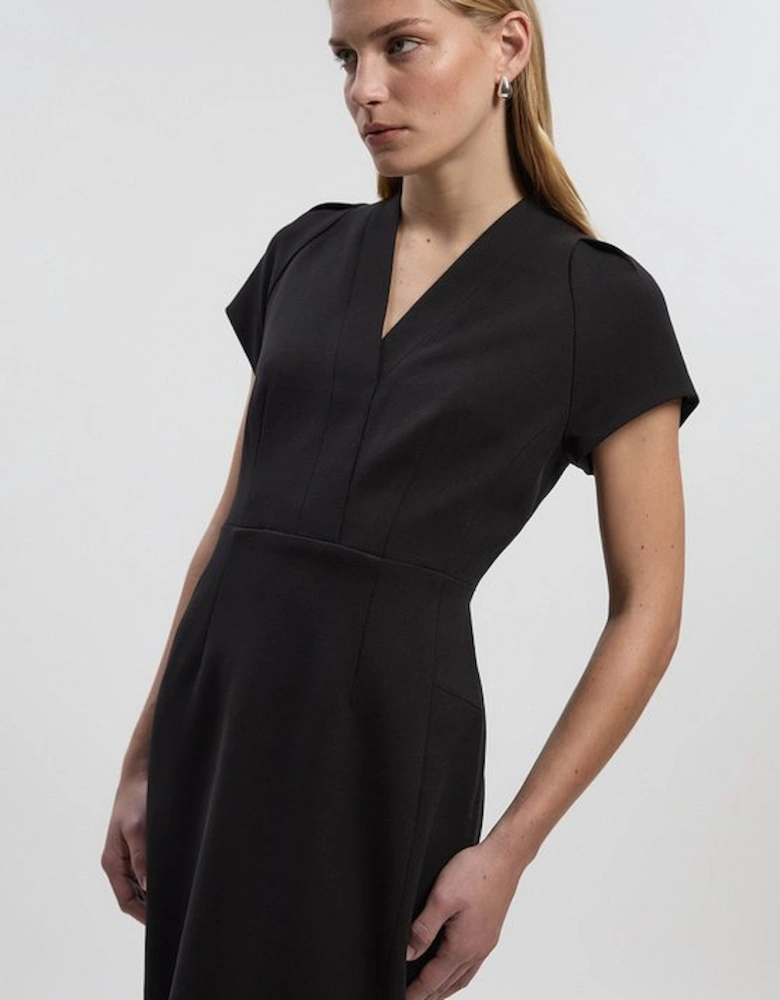 Structured Crepe Forever Pencil Midi Dress