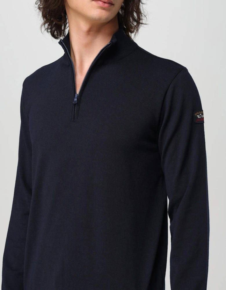 HalfZip Knit Sweater Mock Neck