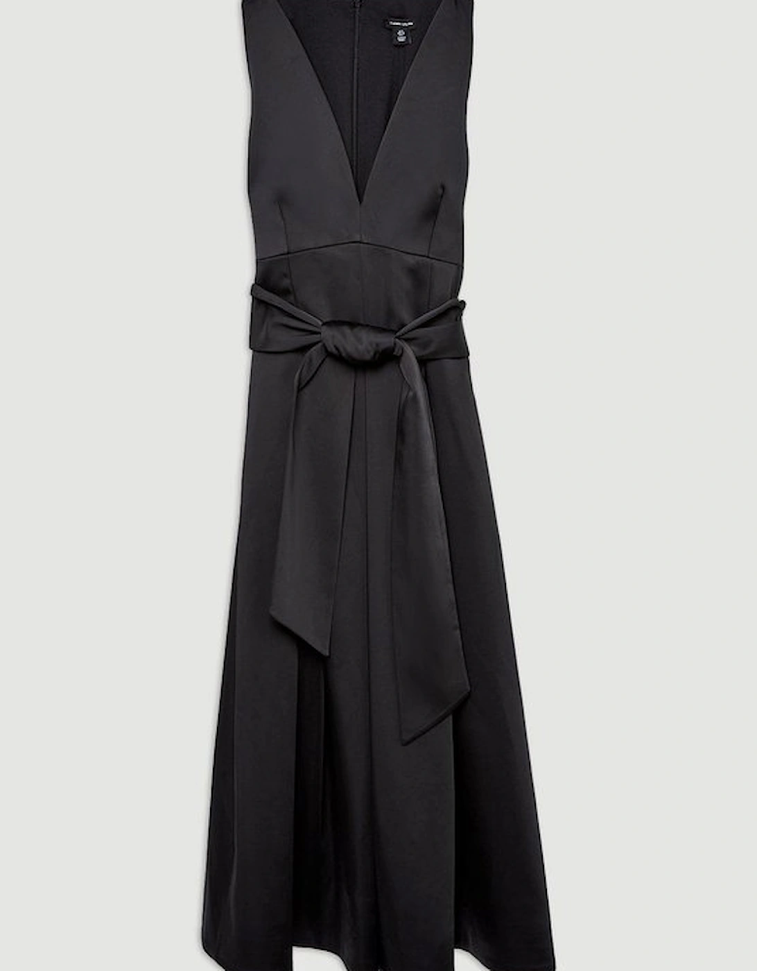Tailored Satin Bow Detail Full Skirted Midi Dress