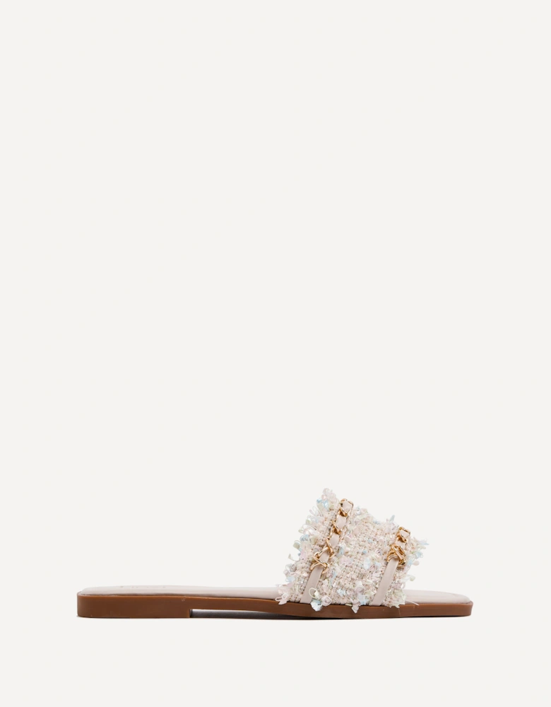 Lola Nude & Mint Faux Leather Slider