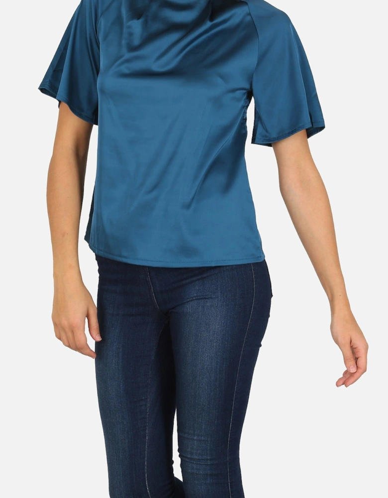 Luxe Satin Dolman Sleeve Blouse