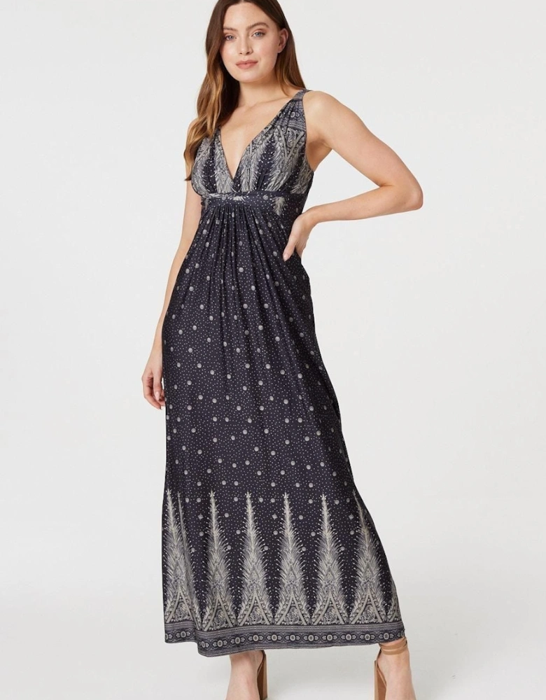 Polka Dot Empire Maxi Dress