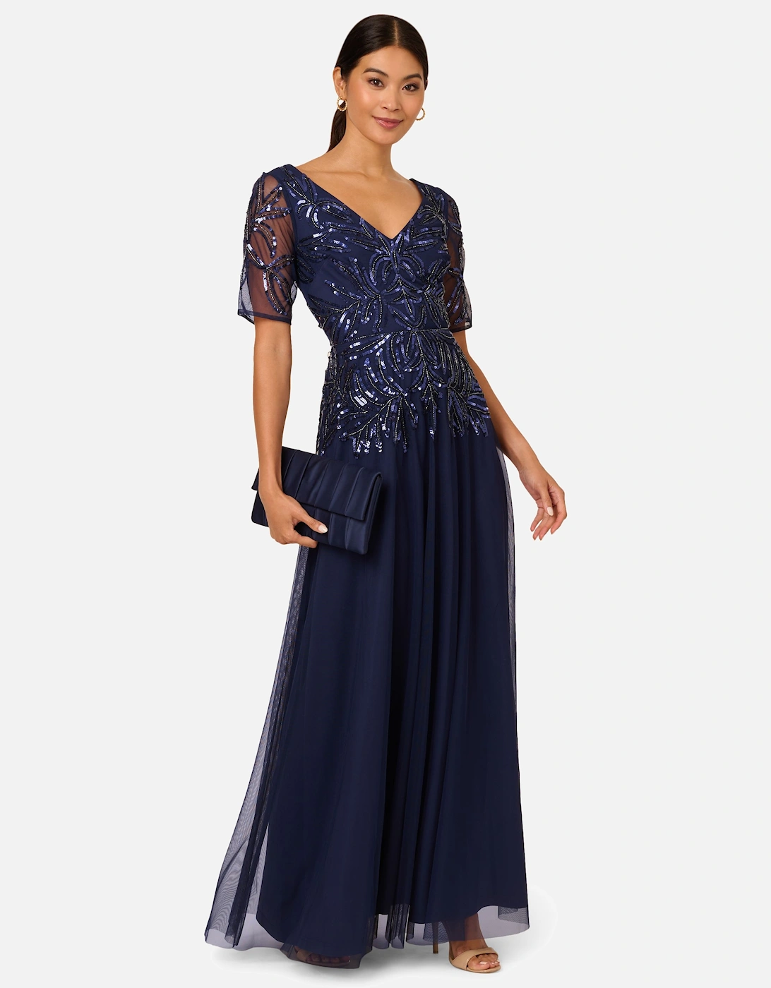 Beaded Mesh Long Dress, 2 of 1
