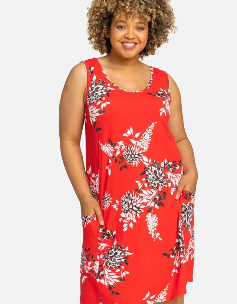 Curve Floral Print Swing Dress