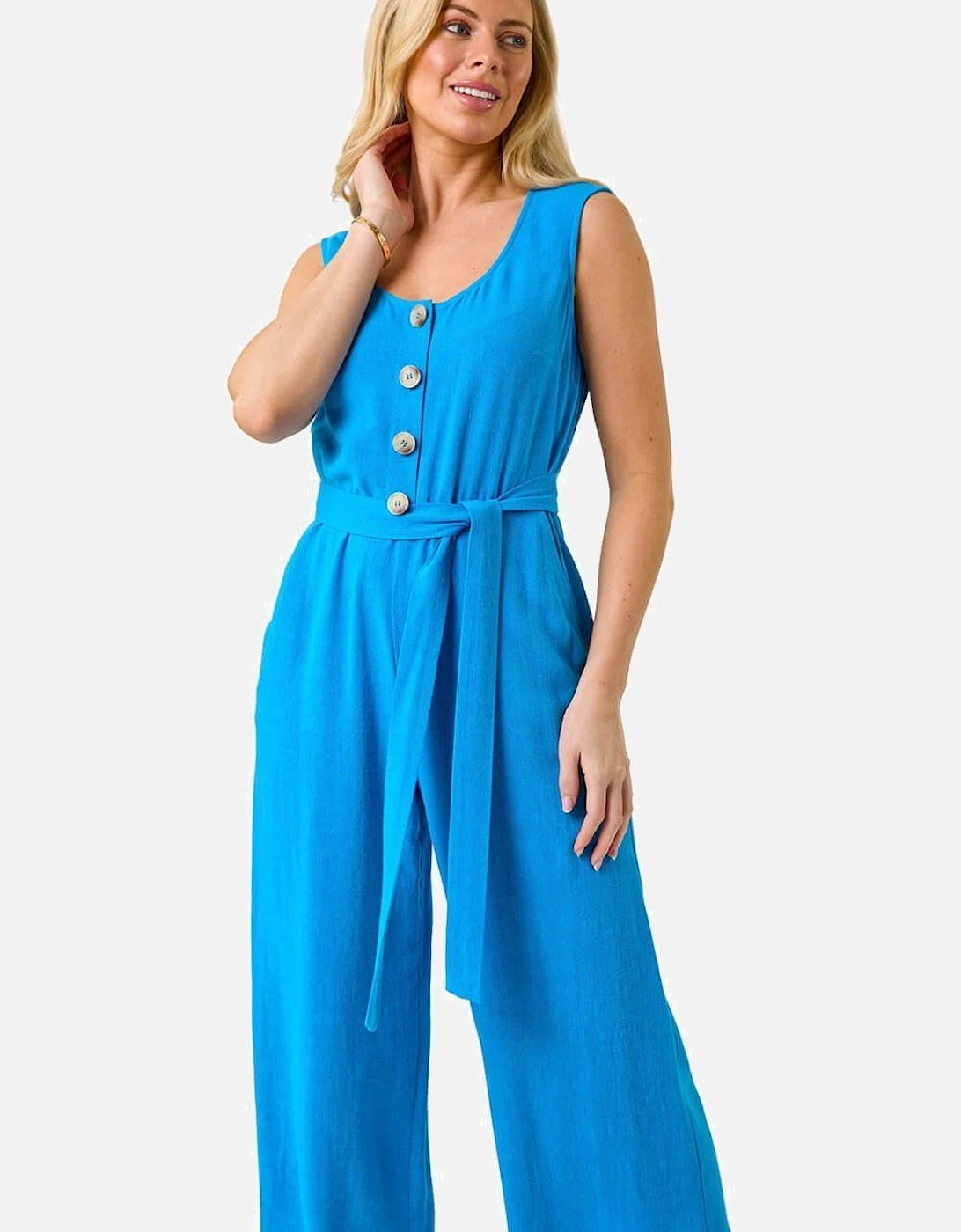 Petite Button Front Jumpsuit, 2 of 1