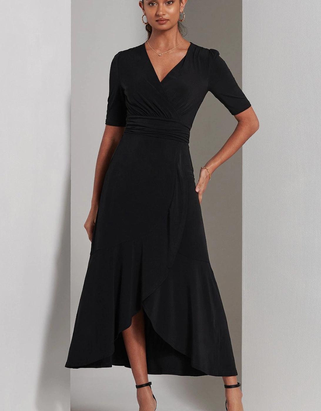 Olana Jersey Frill Hem Maxi Dress, 2 of 1