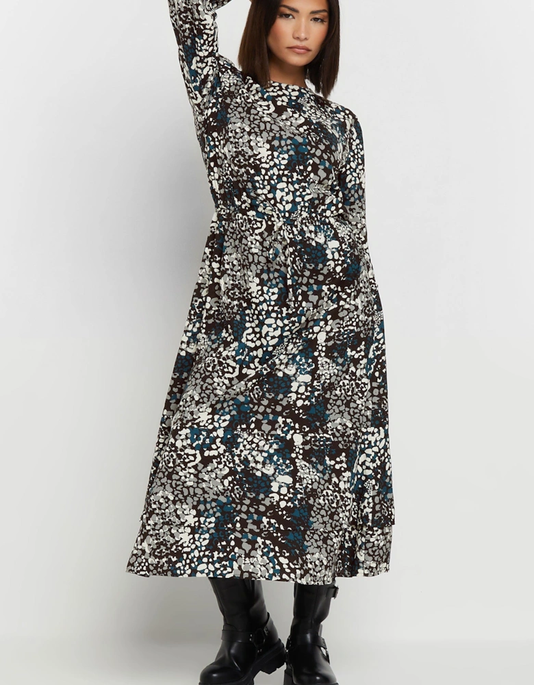 Petite Woven Abstract Midaxi Dress