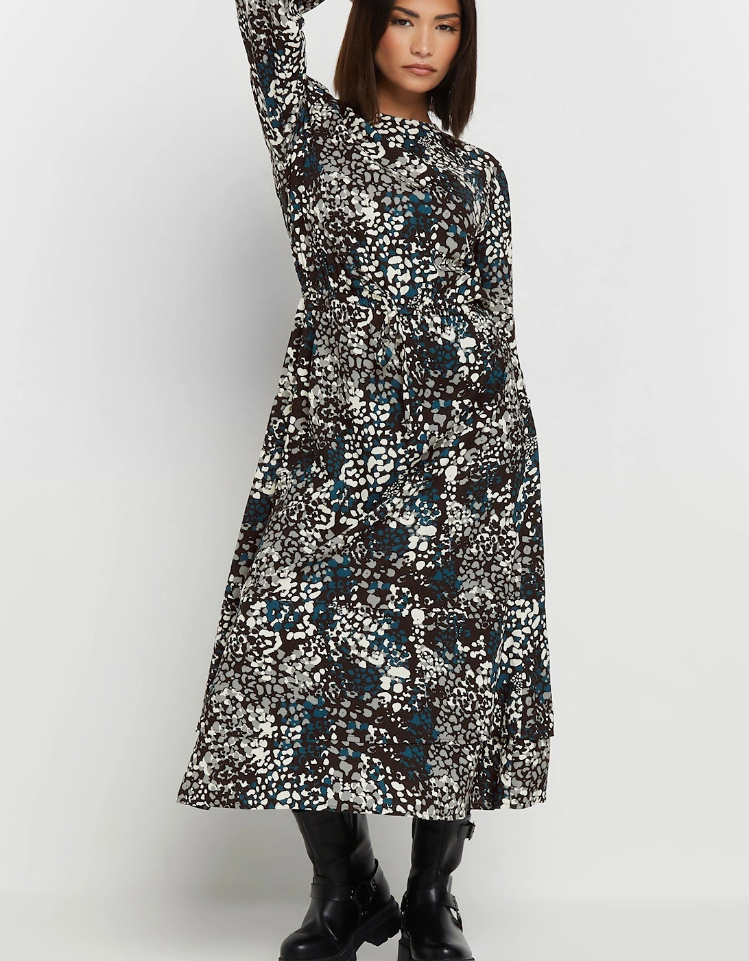 Petite Woven Abstract Midaxi Dress, 2 of 1