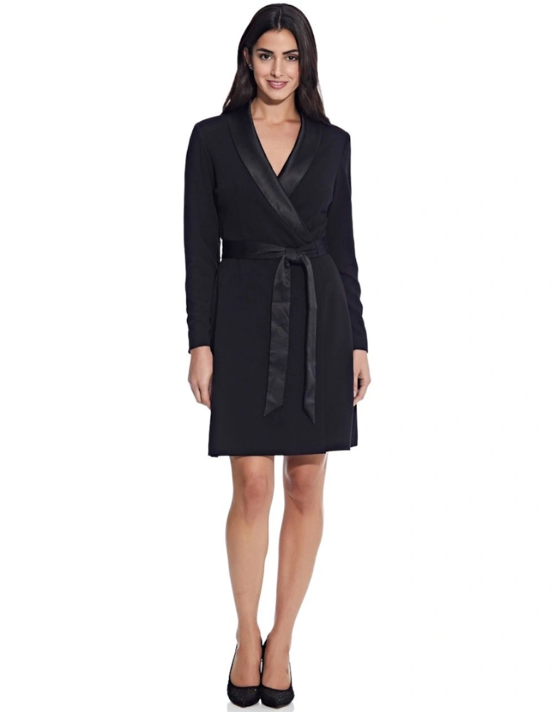 Knit Crepe Tuxedo A-Line Dress