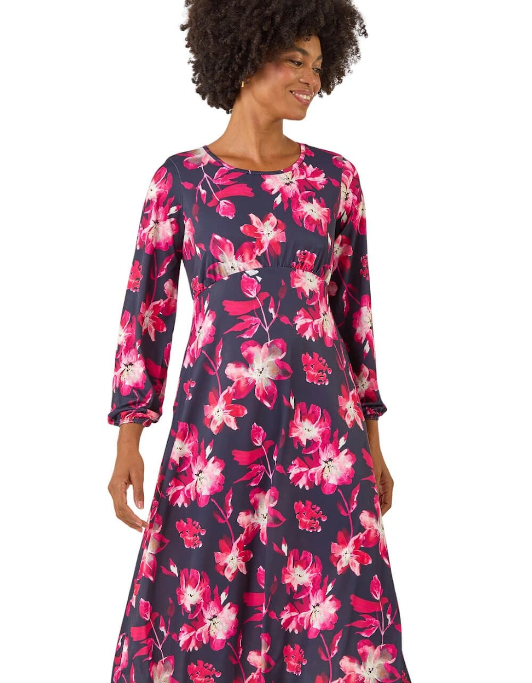 Floral Fit & Flare Midi Dress, 2 of 1