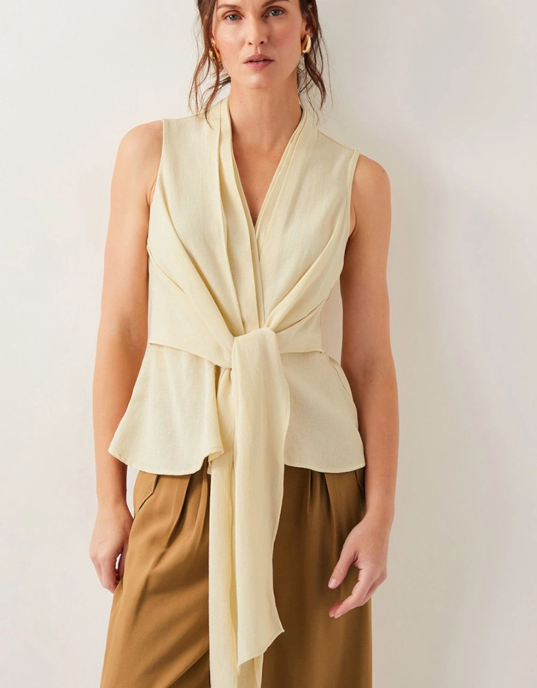 Jasmine Tie-Front Tank Top Ivory