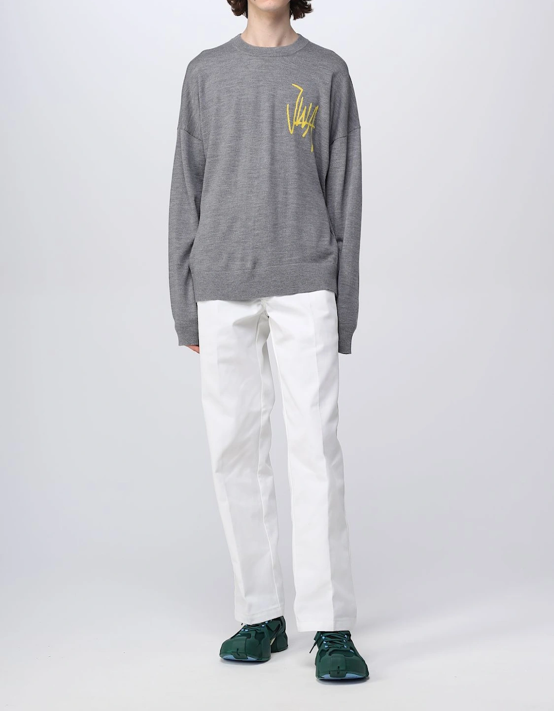 Crew Neck Wool Sweater Relaxed Fit