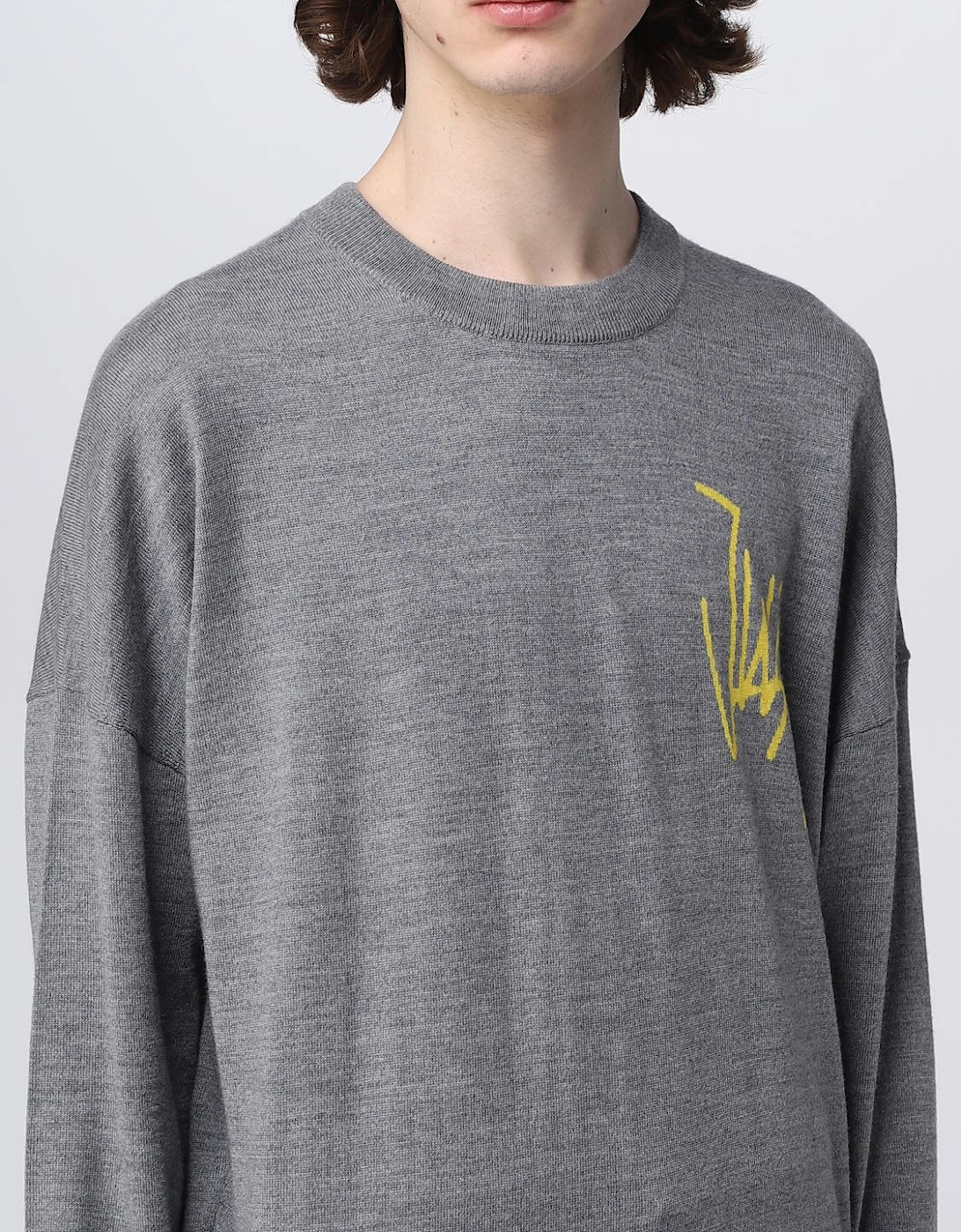 Crew Neck Wool Sweater Relaxed Fit