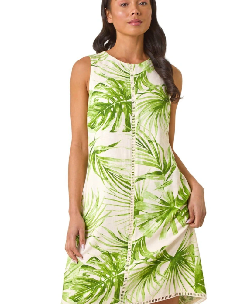 Petite Tropical Sleeveless Dress