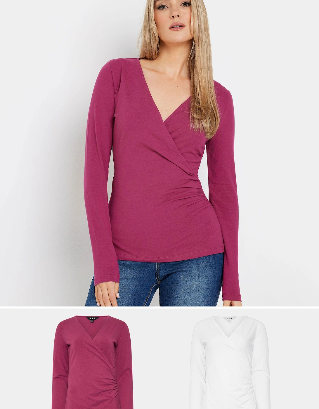 Tall 2 Pack Wrap Tops, 2 of 1