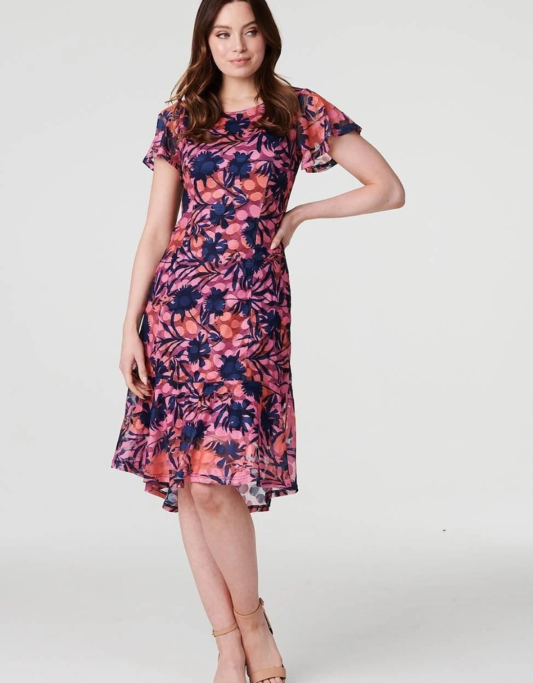 Floral Lace High Low Midi Dress, 2 of 1
