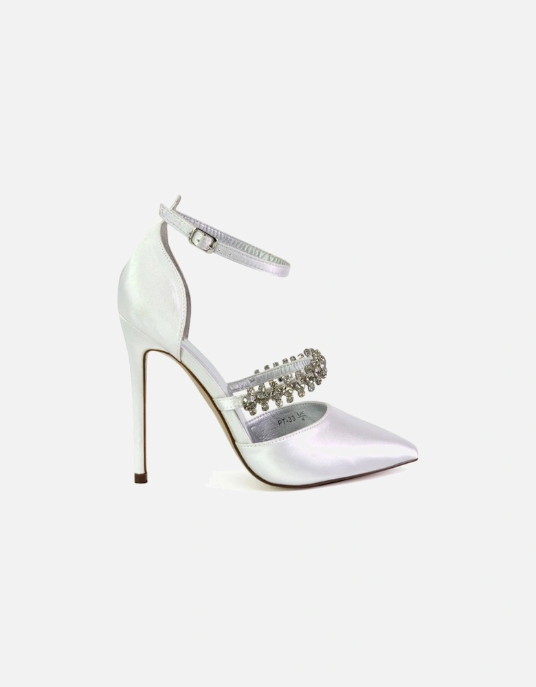 'Giana' Pointed Toe Strappy Stiletto High Heel Court Wedding Shoes