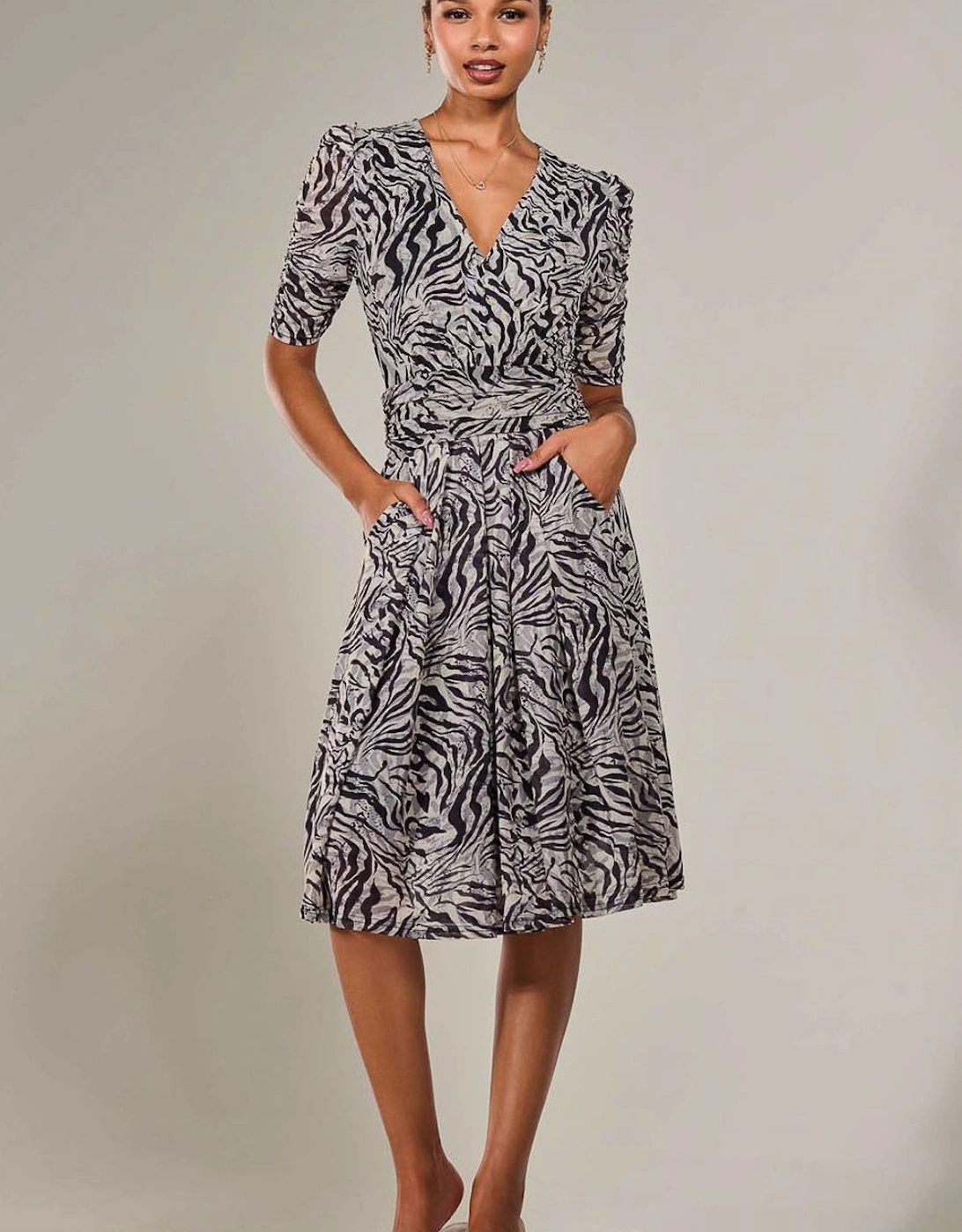 Mesh Half Sleeve Midaxi Dress, 2 of 1