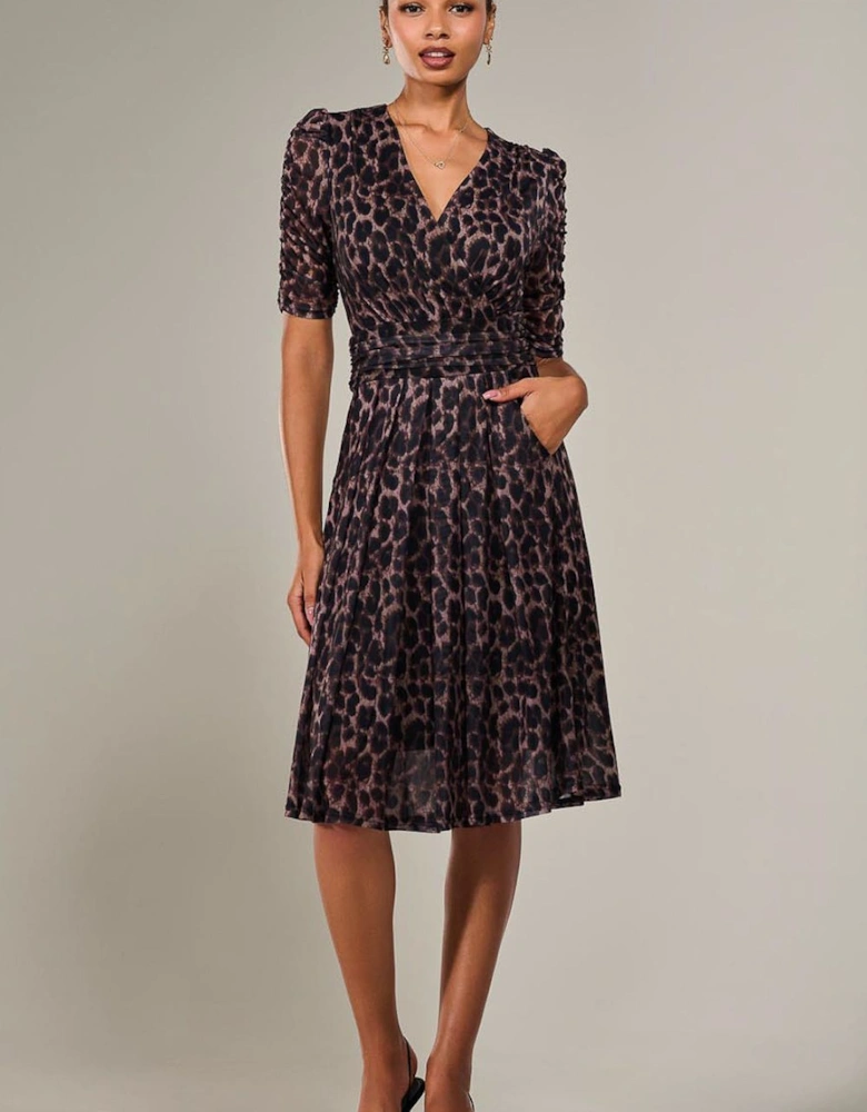 Mesh Half Sleeve Midaxi Dress