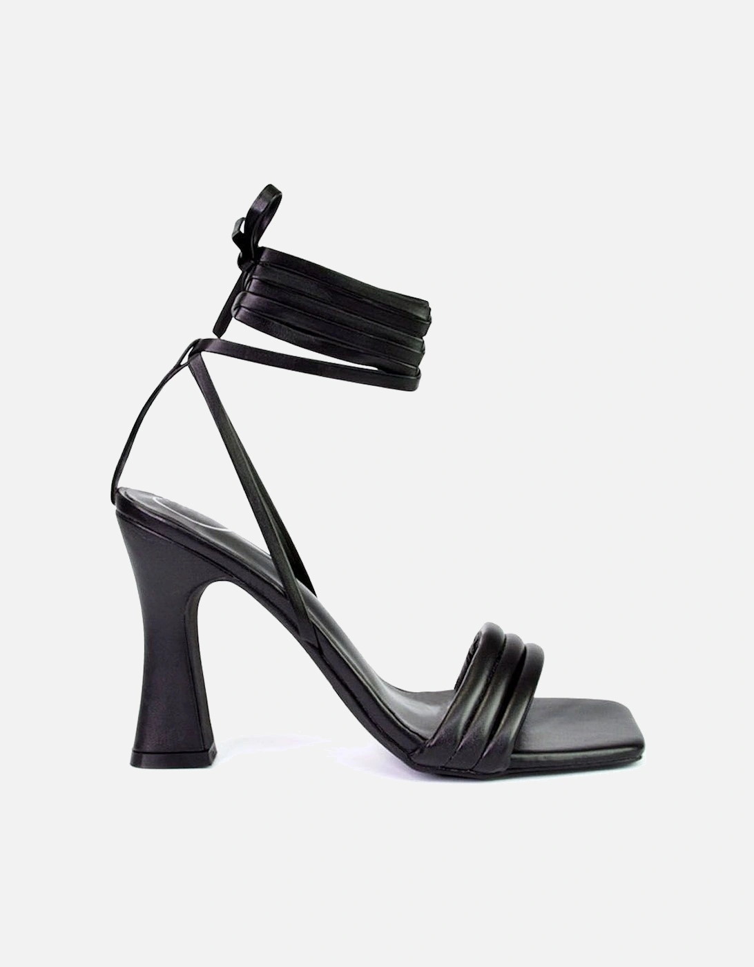 'Zeta' Lace Up Strappy  Mid Block High Heel Sandals With a Square Toe, 2 of 1