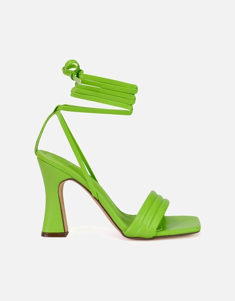 'Zeta' Lace Up Strappy  Mid Block High Heel Sandals With a Square Toe
