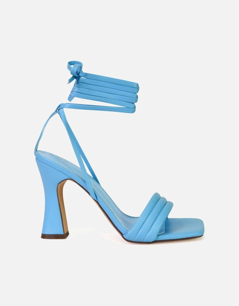 'Zeta' Lace Up Strappy  Mid Block High Heel Sandals With a Square Toe