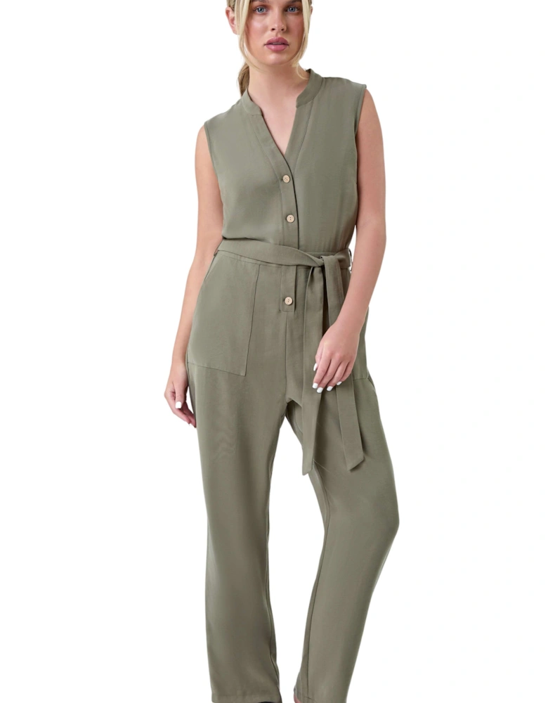 Petite Button Detail Pocket Jumpsuit