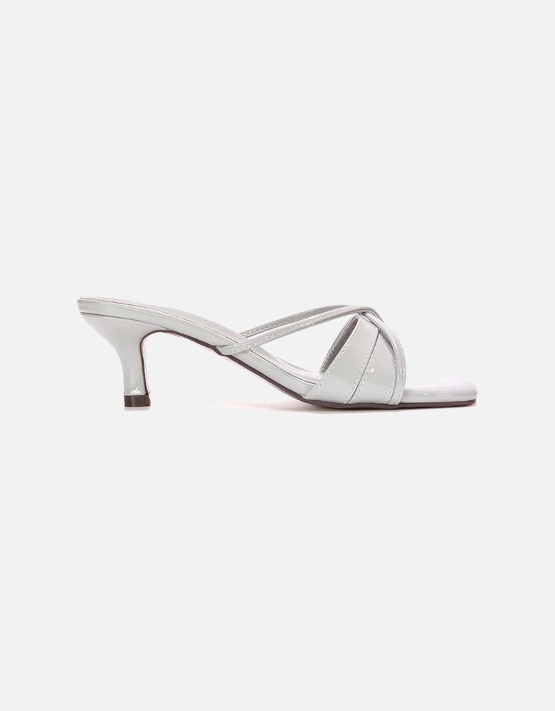 'Claudia' Mid Heeled Sandal Slip On Mules With Square Toe