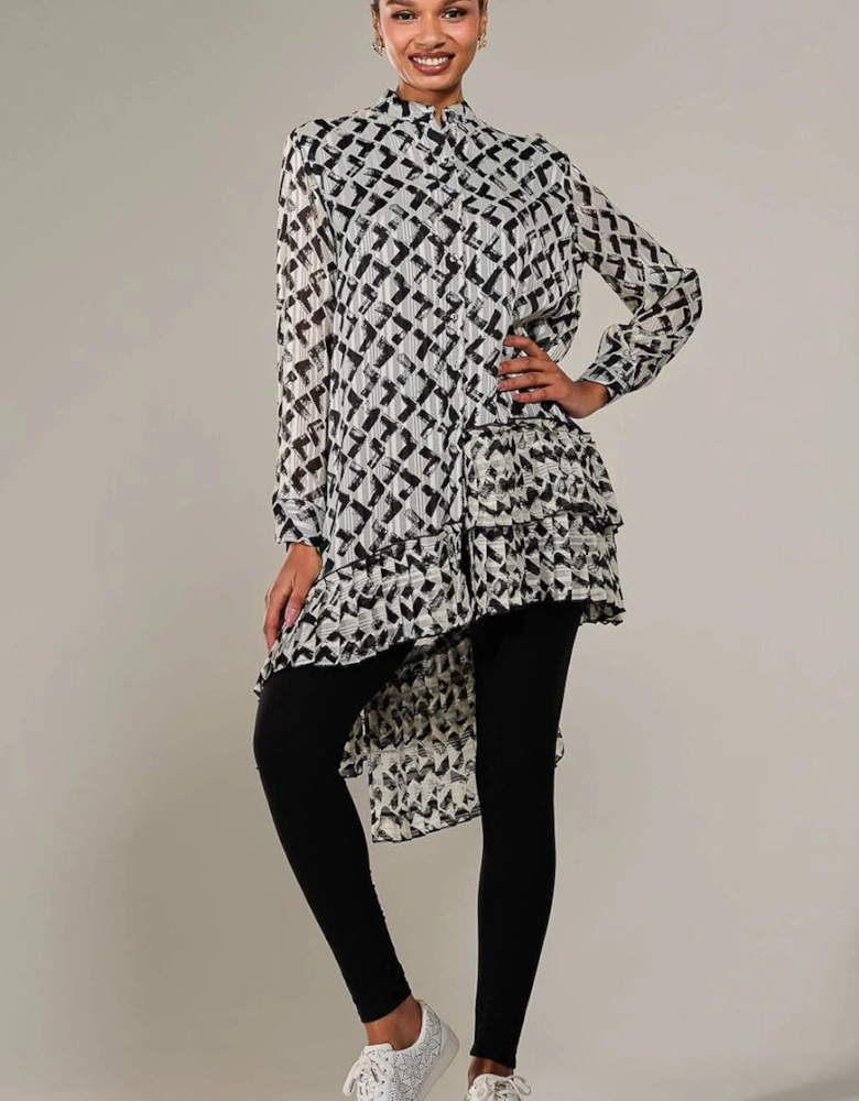 Dipped Hem Shirt Midi Dress