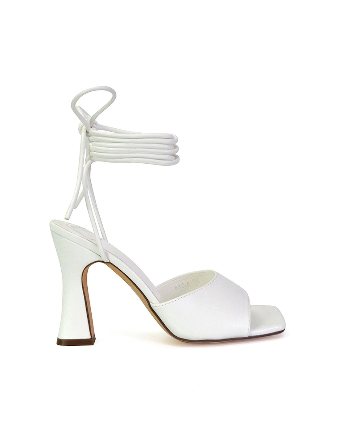 'Flora' Strappy Lace Up Block High Heels With a Square Toe, 2 of 1