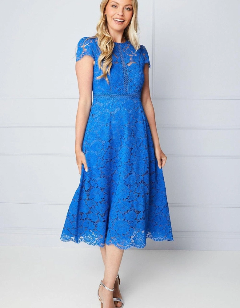 Lace Fit And Flare Midi Dress