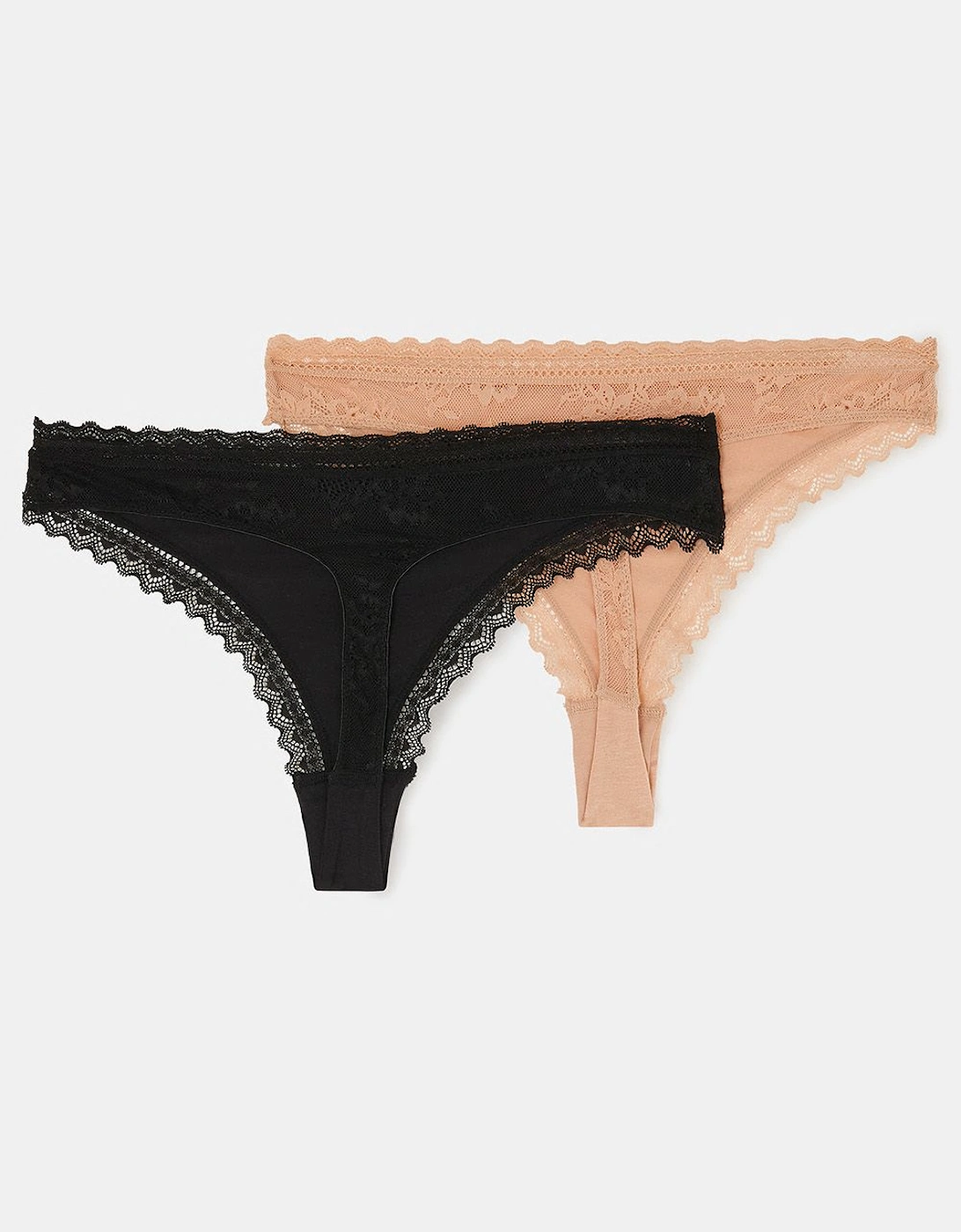 2-Pack Lace-Trim Thongs, 2 of 1