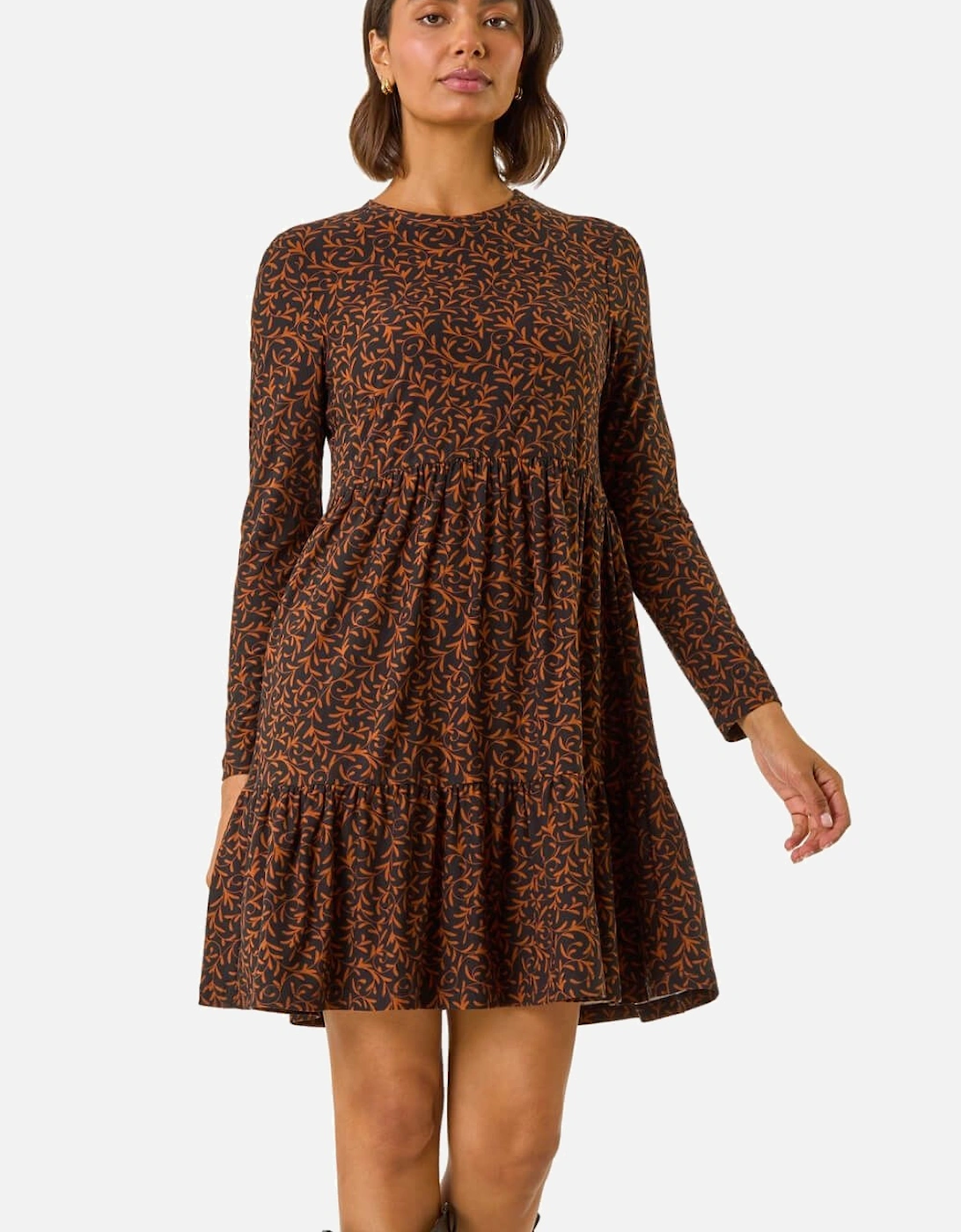 Leaf Print Stretch Dress, 2 of 1