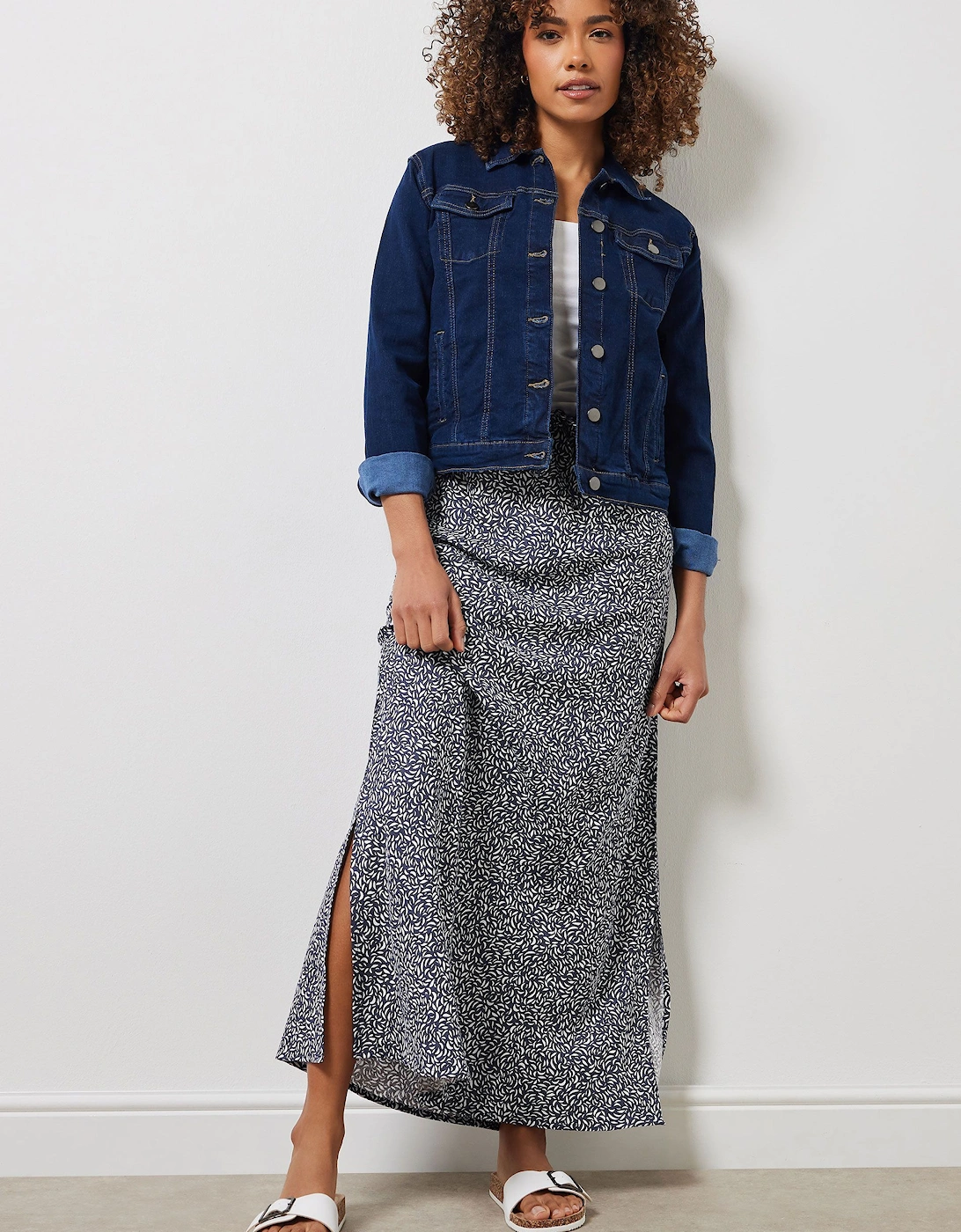 Abstract Linen Maxi Skirt, 2 of 1