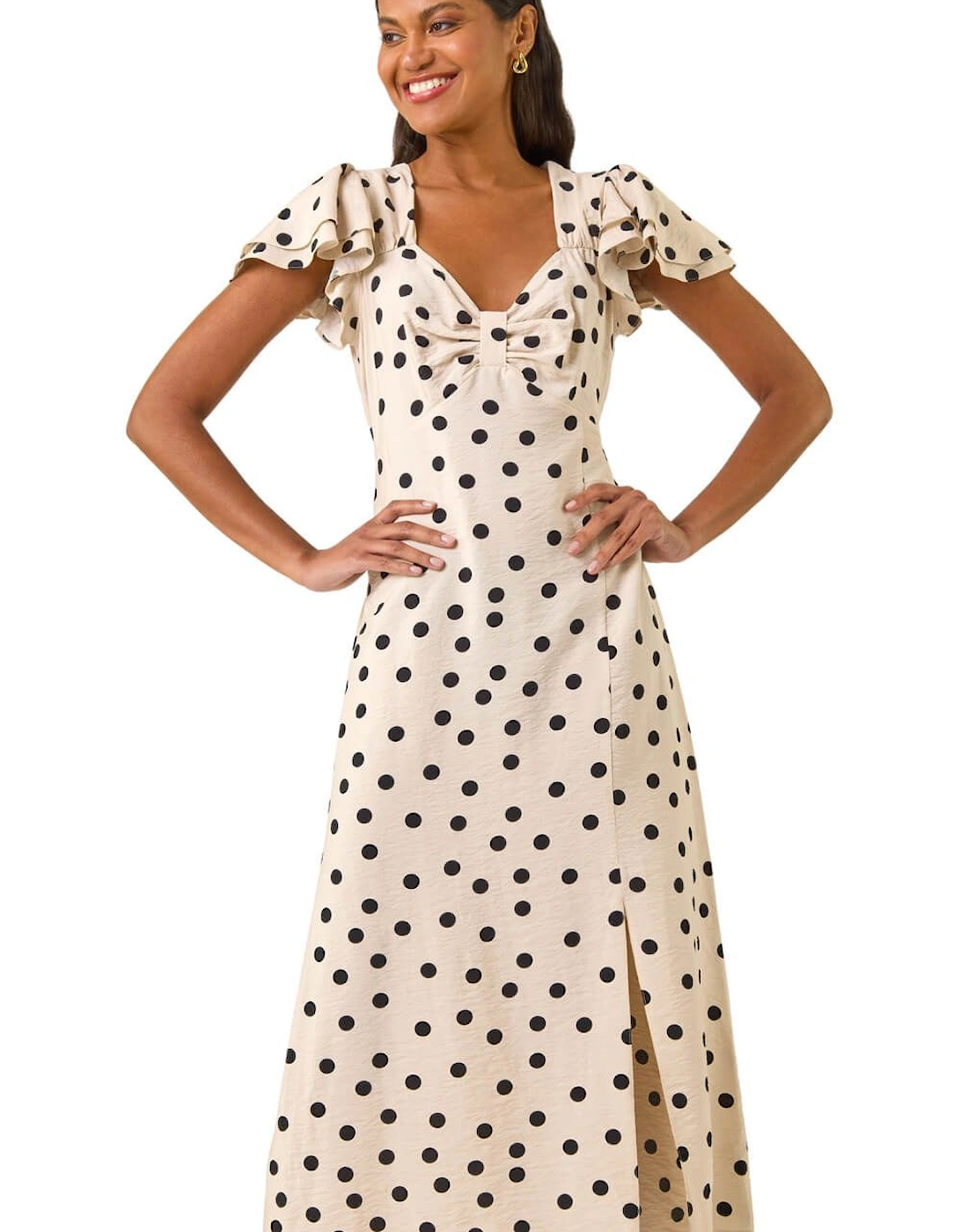 Spot Print Sweetheart Midi Dress, 2 of 1