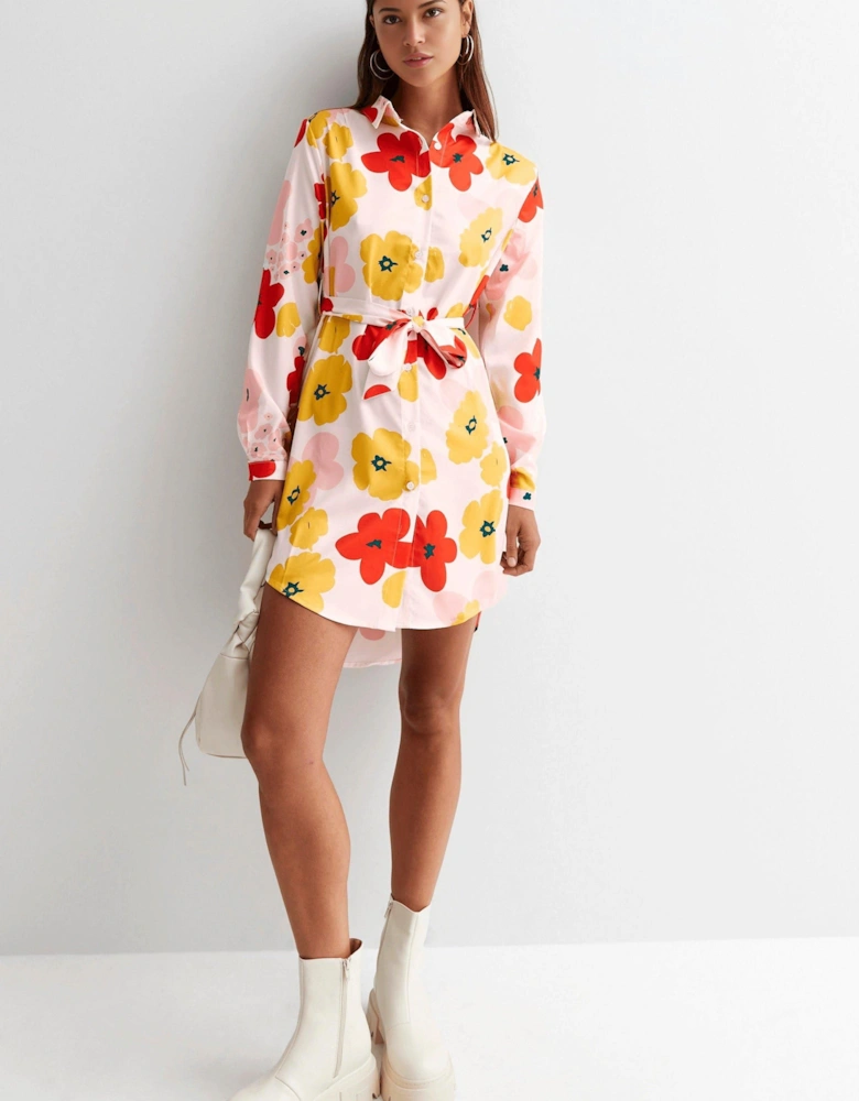 Retro Floral Shirt Dress