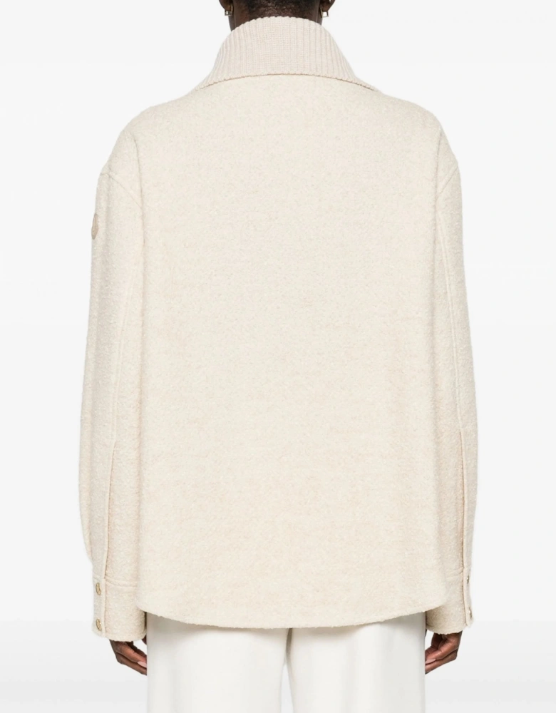 Womens Zip Overshirt Beige