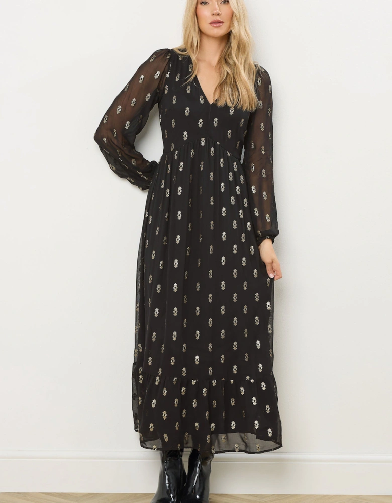 Tall Sequin Spot Smock Maxi Dress