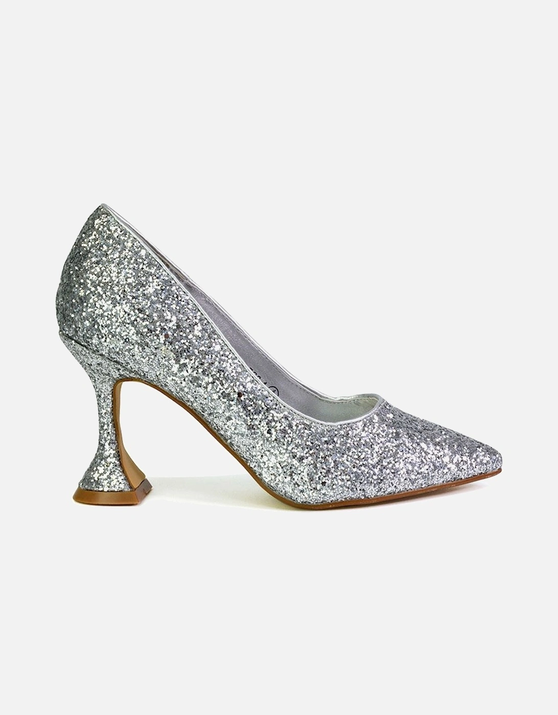 'Dragonfruit' Glitter Pumps Pointed Toe Sparkly Heel Court Shoes, 2 of 1