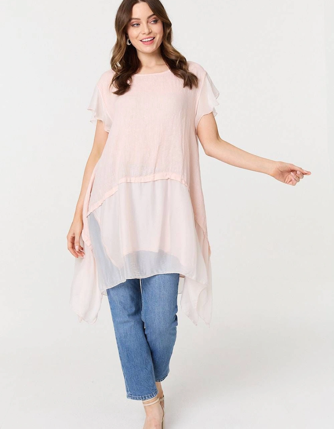 Cap Sleeve Relaxed Longline Tunic Top, 2 of 1