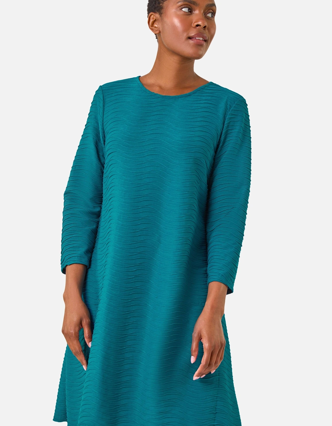 Textured A-Line Stretch Dress, 2 of 1