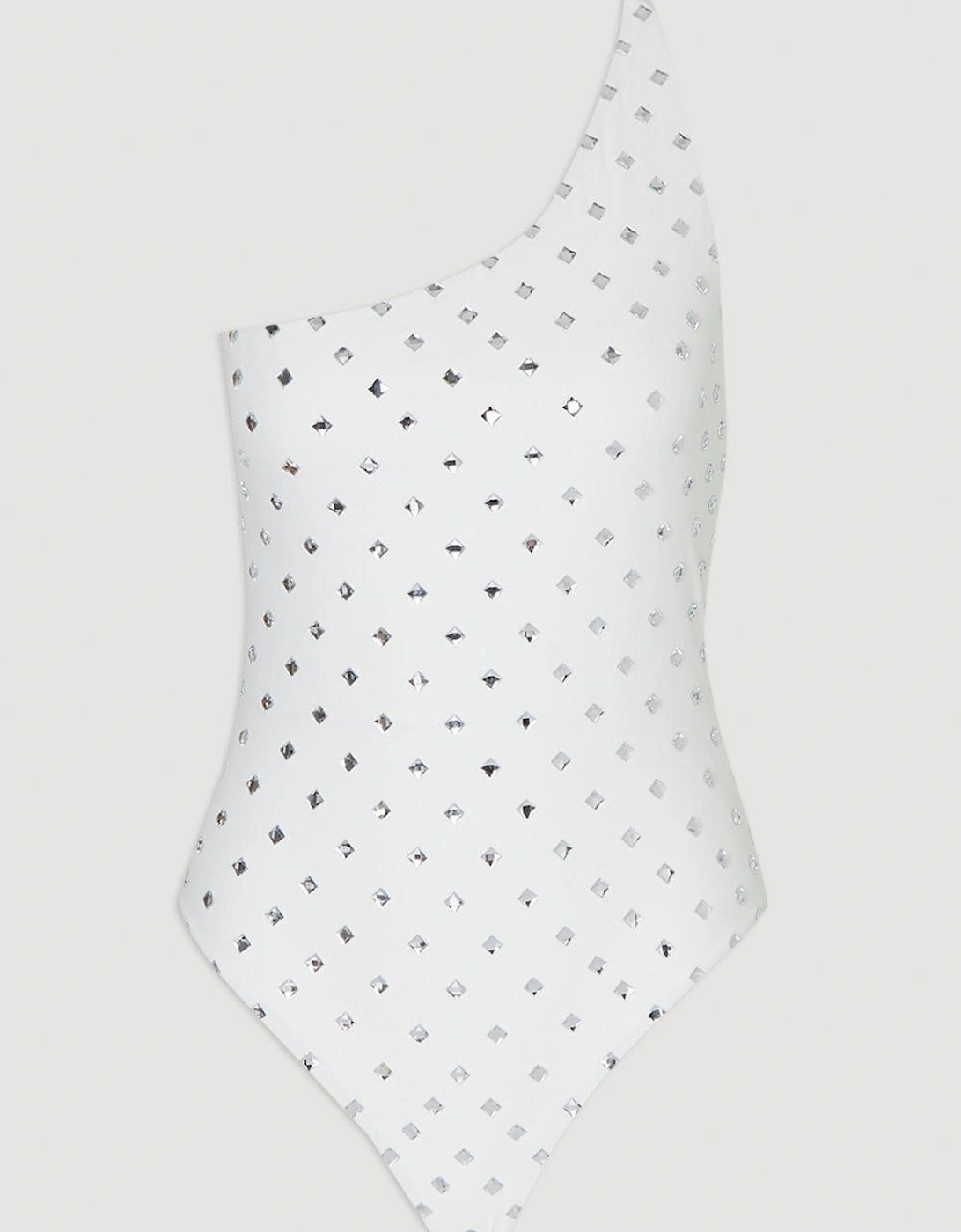 Stud One Shoulder Swimsuit, 2 of 1
