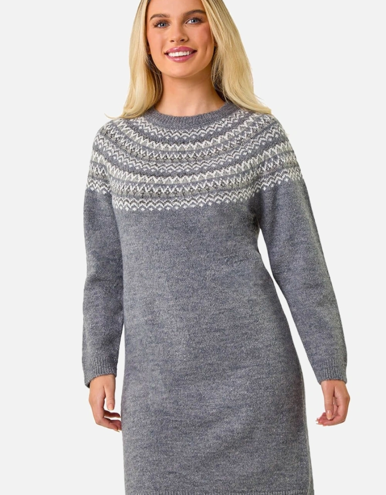 Petite Fairisle Knit Jumper Dress