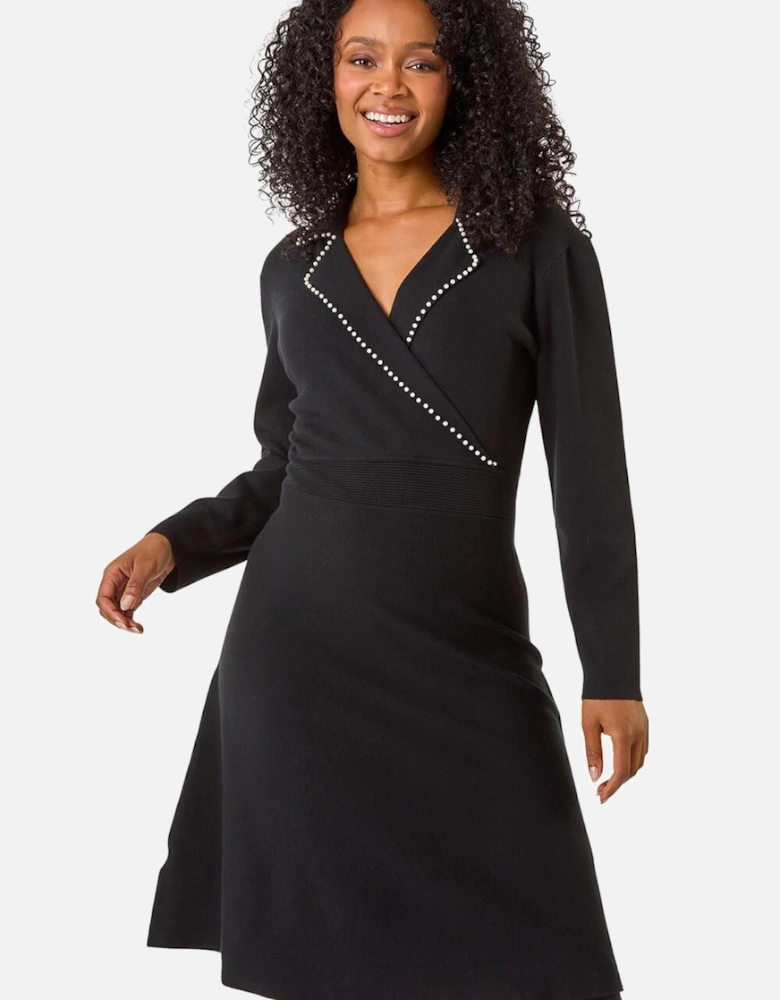 Petite Embellished Knit Dress