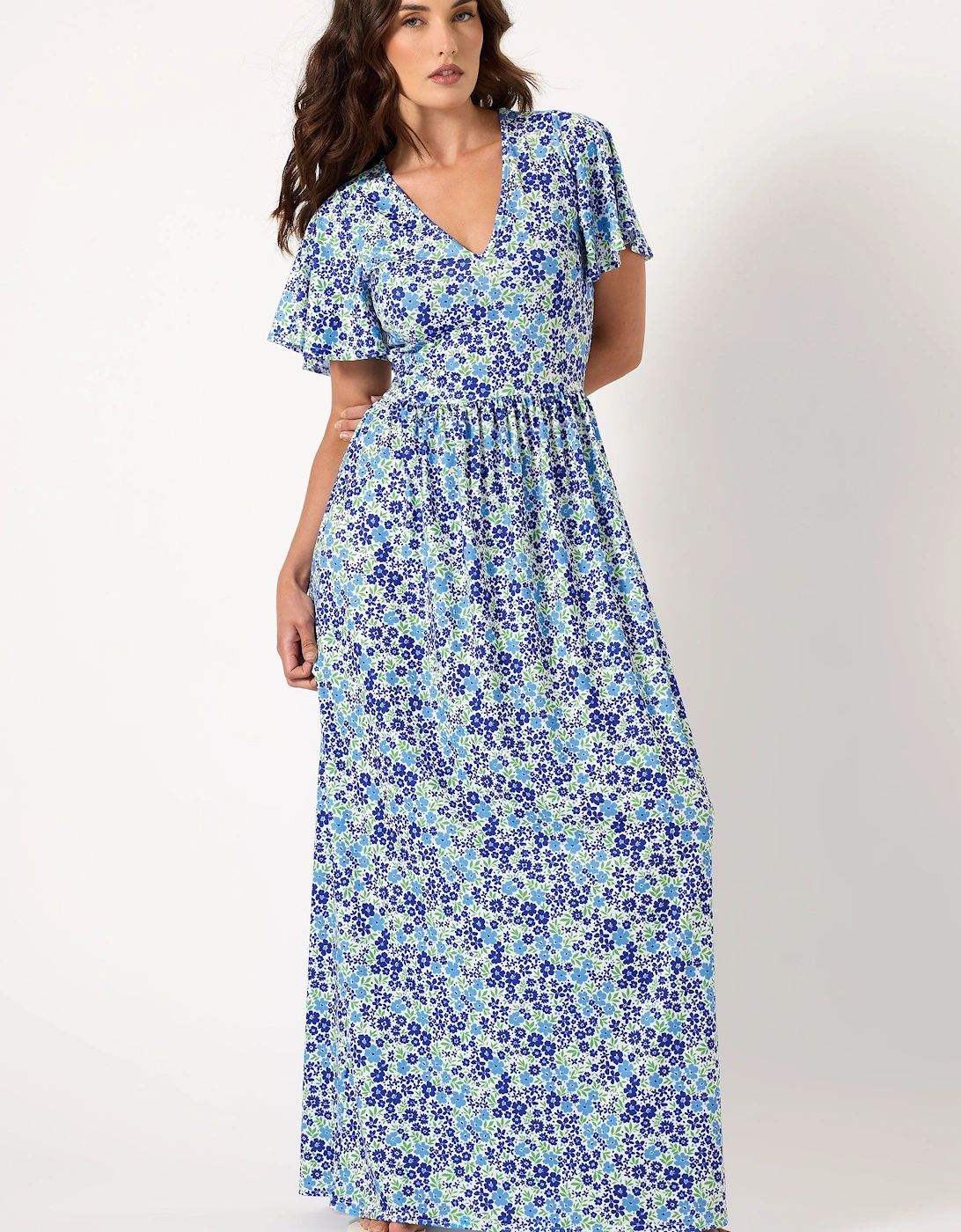 Tall Ditsy Angel Sleeve Maxi Dress, 2 of 1