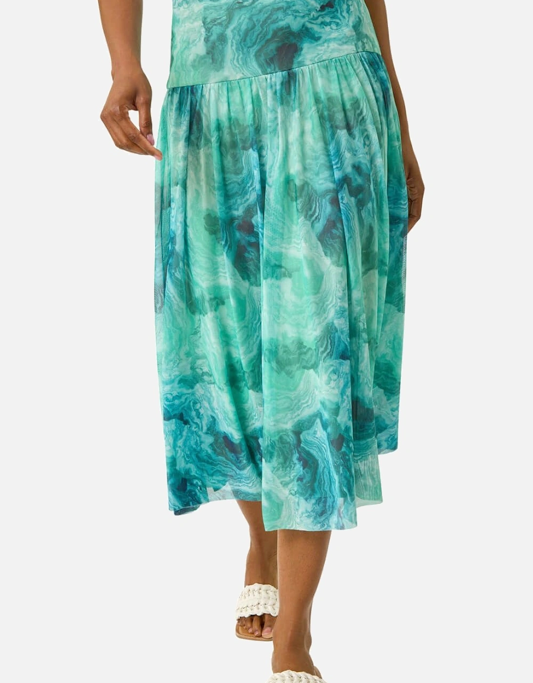 Marble Print Mesh Layer Skirt, 2 of 1
