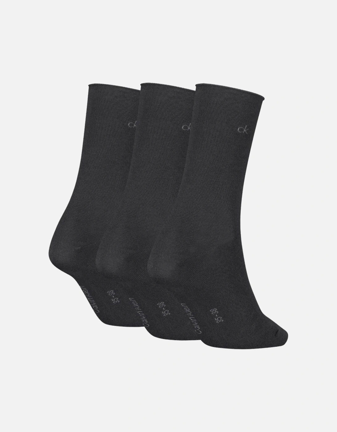 3-Pack Classic Roll-Top Women's Socks, Black