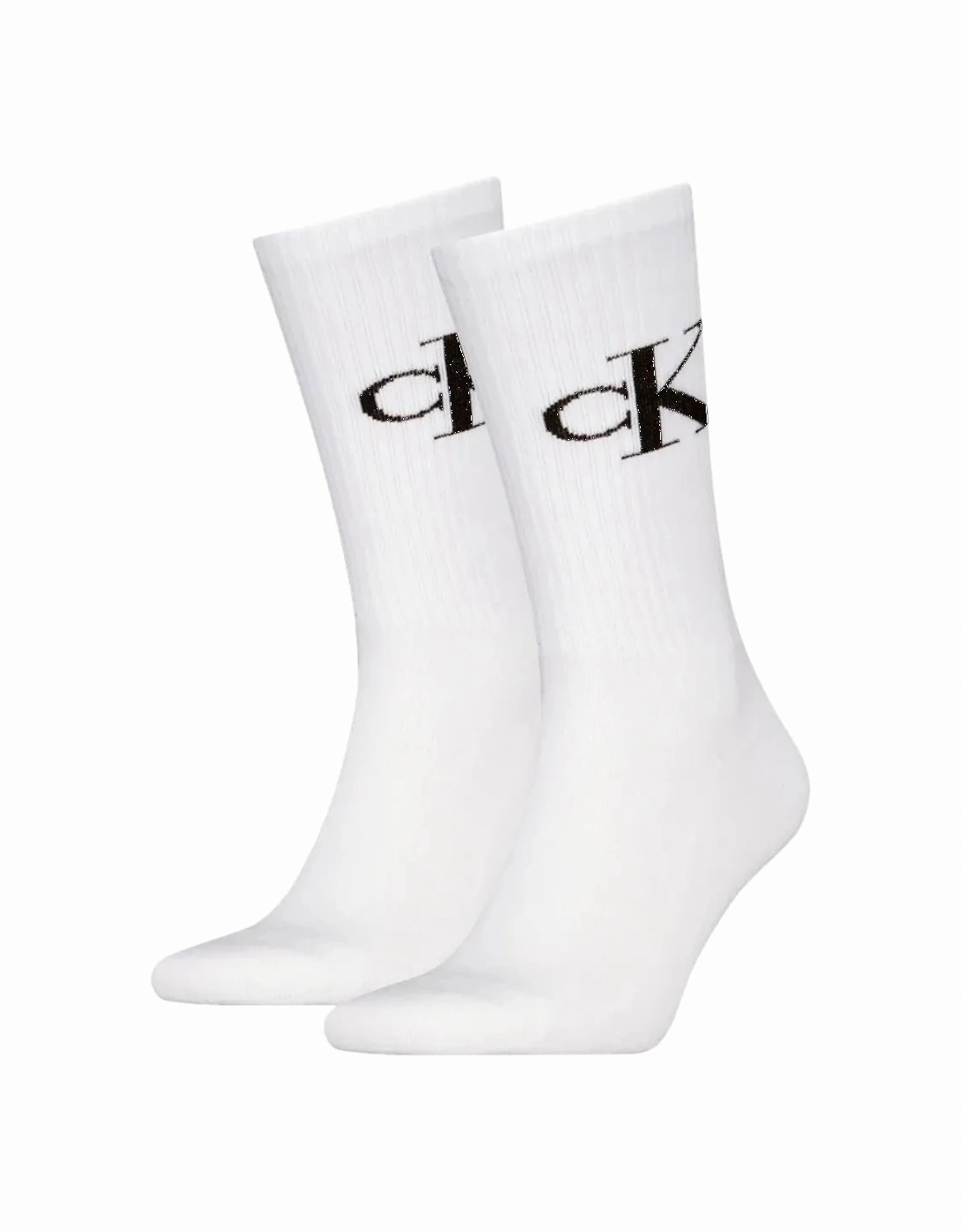 2-Pack CK Jeans Logo Sports Socks, White, 3 of 2