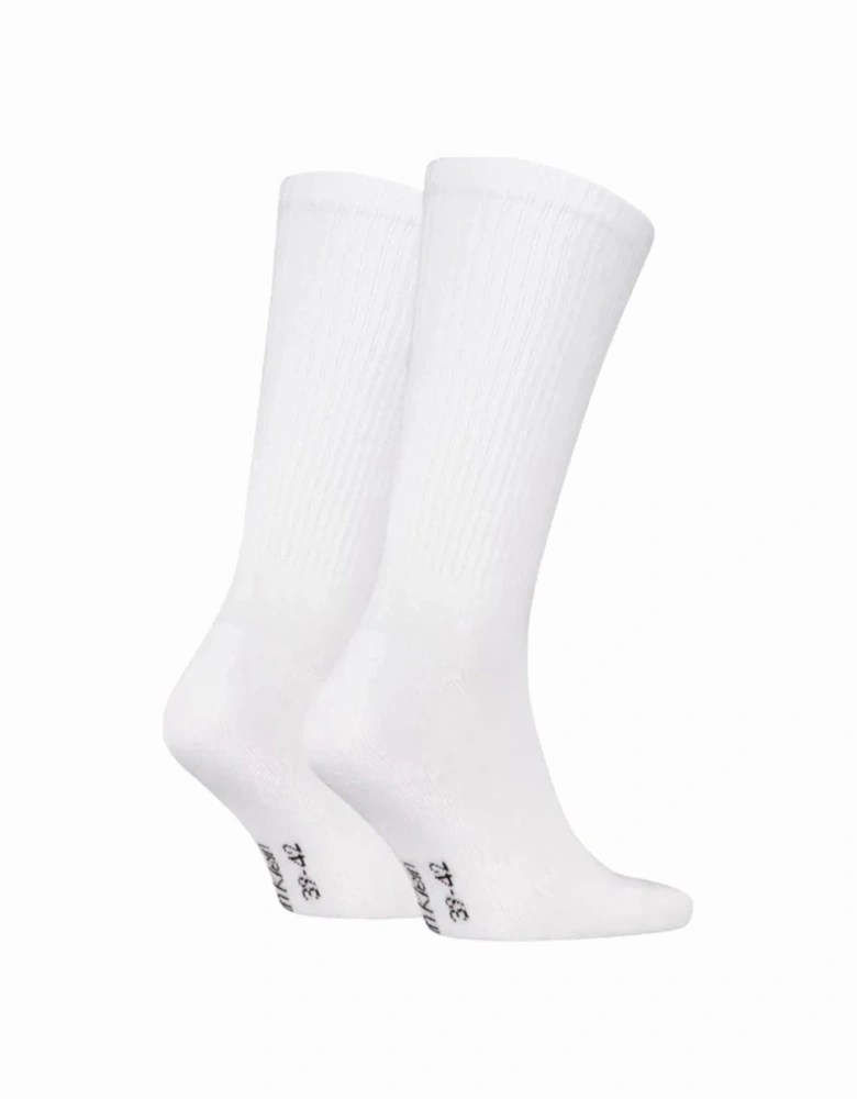 2-Pack CK Jeans Logo Sports Socks, White
