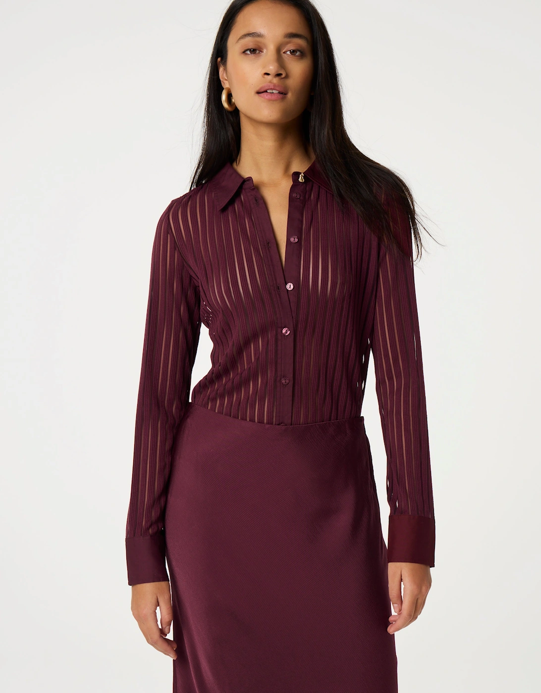 Georgia blouse in deep burgundy
